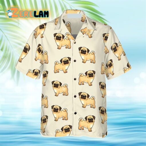 Cute Pugs Pattern Hawaiian Shirt