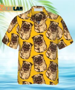 Cute Pugs Seamless Pattern Hawaiian Shirt