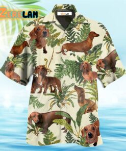 Dachshund Tropical Leaf Lovely Hawaiian Shirt
