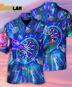 Darts Neon Sign Bright Royal Hawaiian Shirt