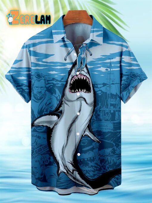 Deep Sea Shark Pattern Hawaiian Shirt