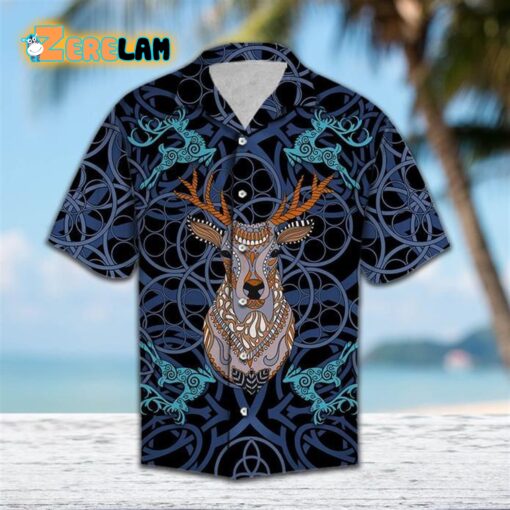 Deer Blue Mandala Hawaiian Shirt