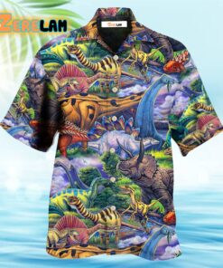 Dinosaur Art Colorful Style Hawaiian Shirt