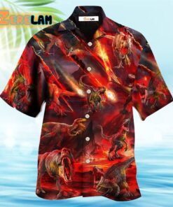 Dinosaur Meteorite Rain Cool Style Hawaiian Shirt