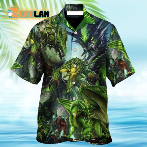 Dragon Green Skull Lover Art Style Hawaiian Shirt