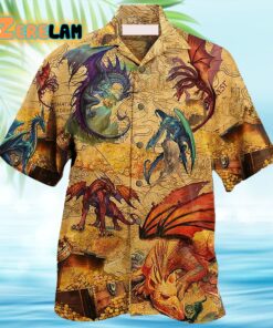 Dragon Love Gold Hawaiian Shirt