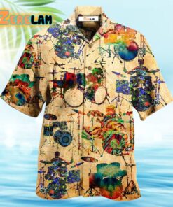 Music Drum Colorful Vintage Hawaiian Shirt