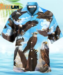 Eagle Flying In The Blue Sky Hawaiian Shirt