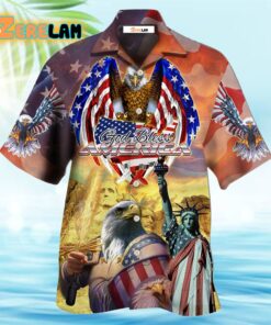 Eagle Patriotic God Bless America Hawaiian Shirt