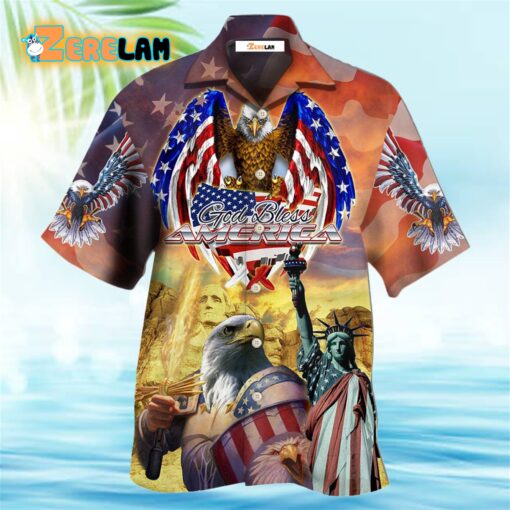 Eagle Patriotic God Bless America Hawaiian Shirt