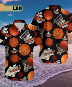 Eat Sleep Basketball Repeat Hawaiian Shirt