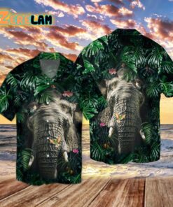 Elephant Hiding Tropical Hawaiian Shirt
