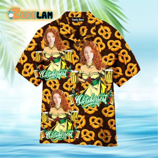 Face Girl Germany On Pretzel And Beer Custom Hawaiian Shirt