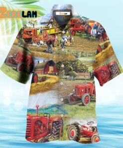 Farm Tractor Painting Art Hawaiian Shirt