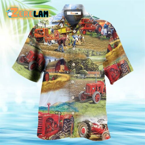 Farm Tractor Painting Art Hawaiian Shirt