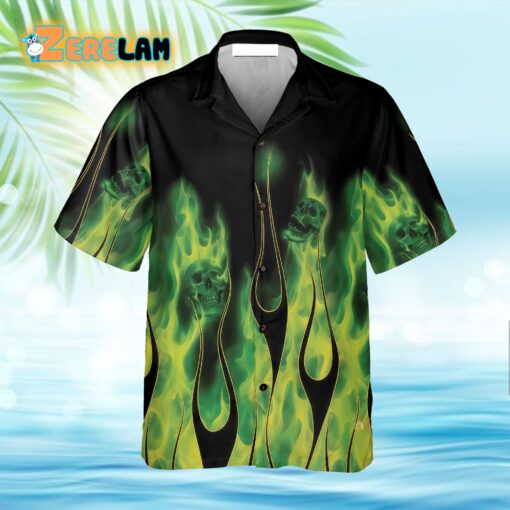 Flame Chest Pocket Hawaiian Shirt