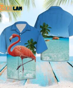 Flamingo At The Beach Hawaiian Shirt