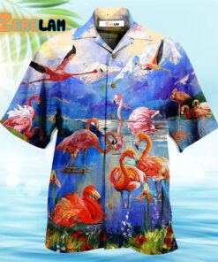 Flamingo Fly To Hawaii Hawaiian Shirt