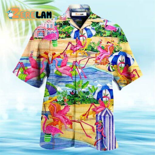 Flamingo Love Beach Hawaiian Shirt