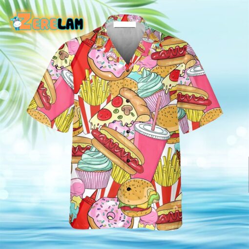 Food Junk Food Art Colorful Hawaiian Shirt