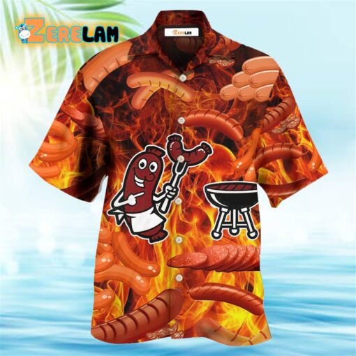 Food Sausage Once You Put My Meat Hawaiian Shirt