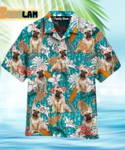 French Bulldog Tropical Leaves And Lily Flowers Summer Hawaiian Shirt