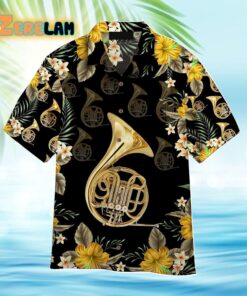 French Horn Black Music Instrument Hawaiian Shirt