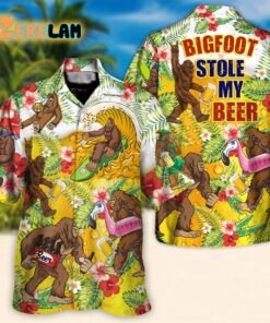 Funny Bigfoot Stole My Beer Tropical Hawaiian Shirt