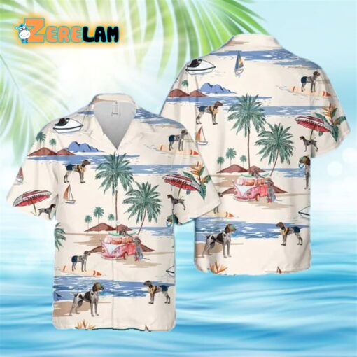 German Wirehaired Pointer Summer Beach Hawaiian Shirt