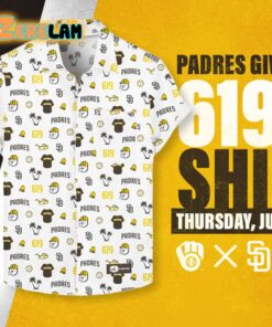 Giveaway 2024 San Diego Padres 619 Aloha Shirt