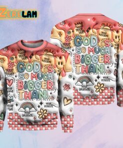 God Is So Much Bigger Than Art Print Pattern Casual Sweatshirt
