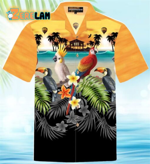 Golden Parrots Hawaiian Shirt
