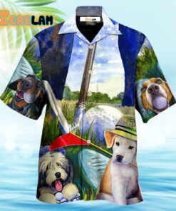 Golf Dog Funny Lover Golf Art Style Hawaiian Shirt