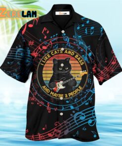 Guitar I Like Cats And Bass Hawaiian Shirt