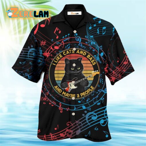 Guitar I Like Cats And Bass Hawaiian Shirt