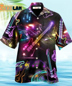 Guitar Neon Amazing Art Hawaiian Shirt