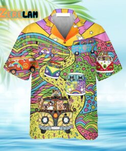 Hippie Dogs And Cats Bus Hawaiian Shirt