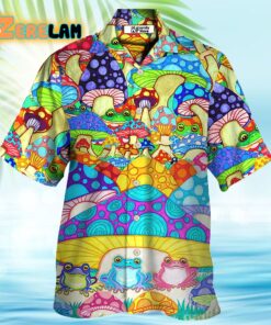 Hippie Frog Mushroom Hippie Colorful Art Peace Hawaiian Shirt