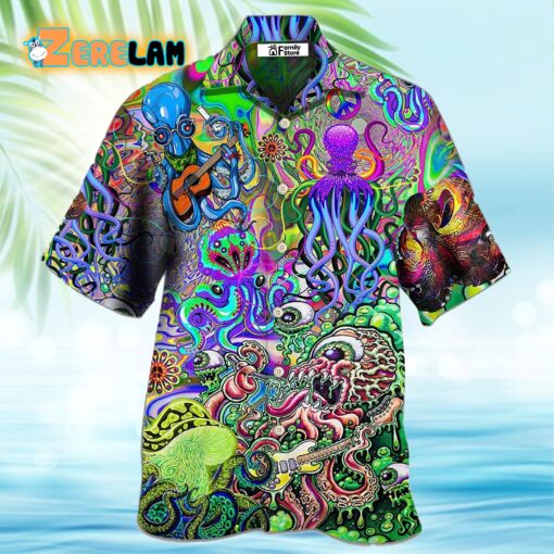 Funny Octopus Love Music Colorful Ocean Hawaiian Shirt