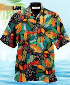 Hippie Peace Floral Style Hawaiian Shirt
