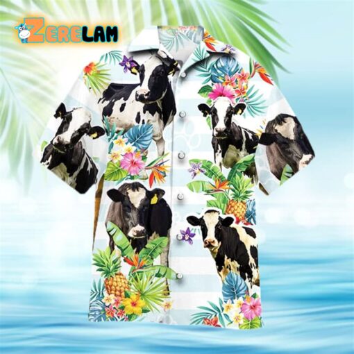 Holstein Friesian Flower Hawaiian Shirt