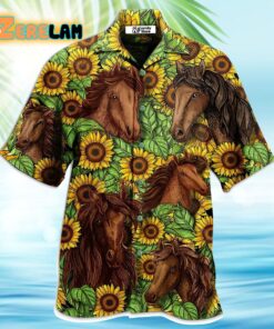 Horse And Sunflowers Amazing Hawaiian Shirt