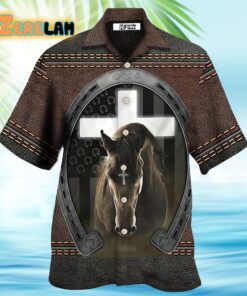 Horse Life Faith Leather Style Hawaiian Shirt