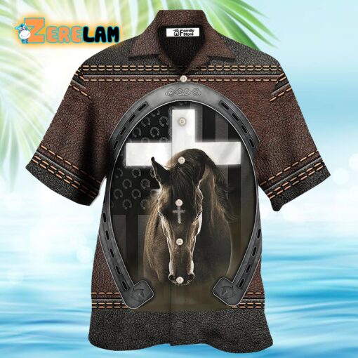 Horse Life Faith Leather Style Hawaiian Shirt