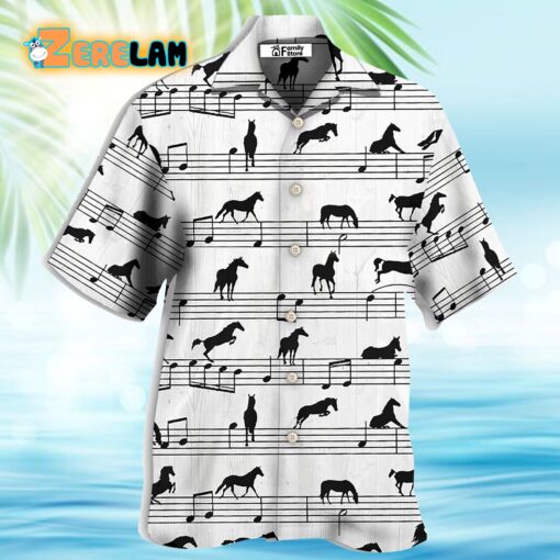 Horse Music Notes Hawaiian Shirt