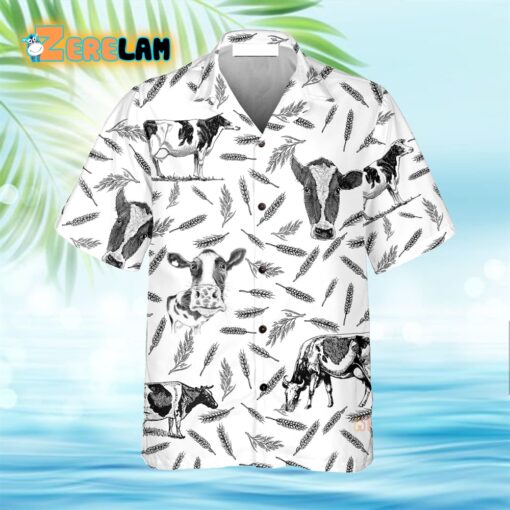 Hostein Pattern Cow Aloha Hawaiian Shirt