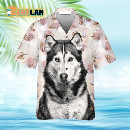 Husky Terrier Mens Hawaiian Shirt