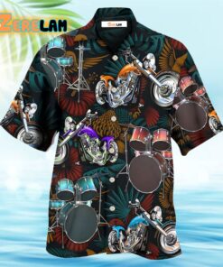 I Like Drums And Motorcycles Hawaiian Shirt