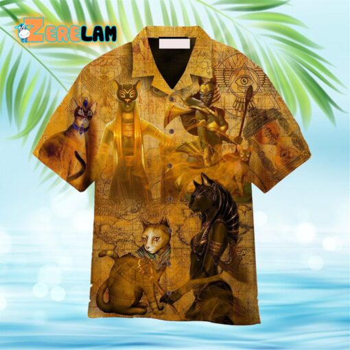 I Love The Myths Of Ancient Egyptian Cat Yellow Hawaiian Shirt