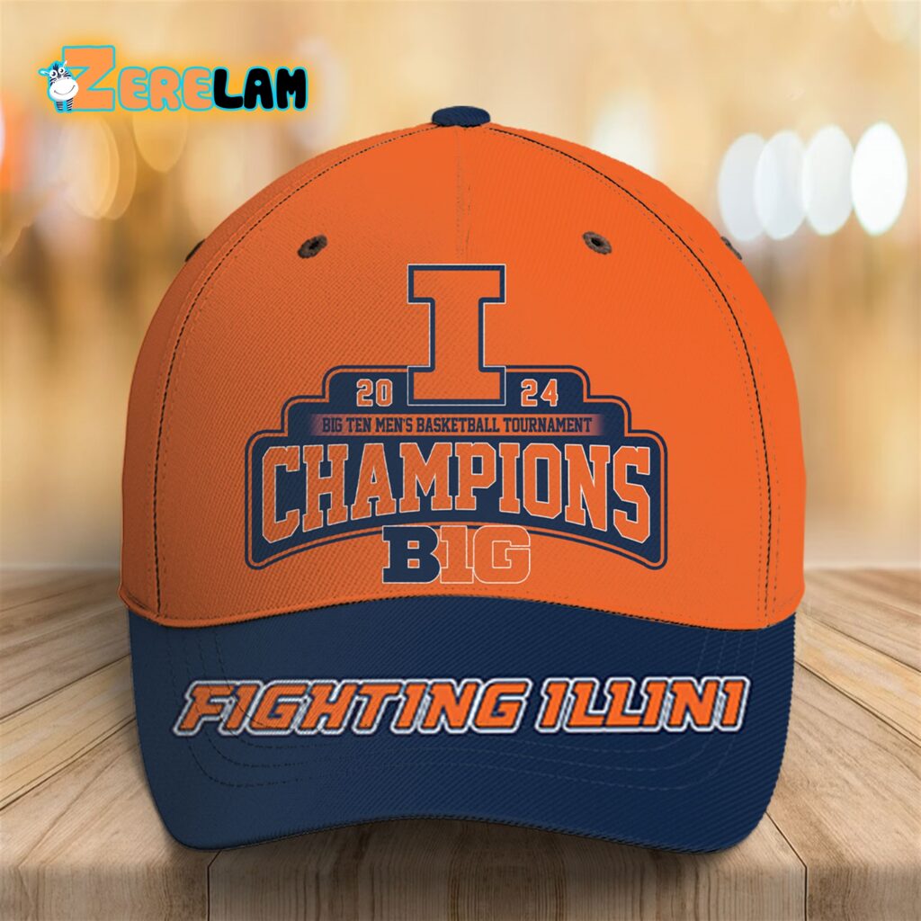 Illinois Big Ten Men's Basketball Tournament Champions 2024 Hat Zerelam